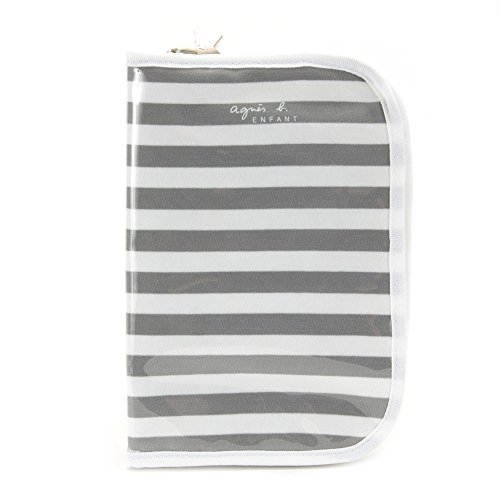 アニエスベー アンファン agnes b. ENFANT 母子手帳ケース 母子手帳カバー ボーダー柄　グレー/ホワイト 2652-BZ08-1454,ブランド,母子手帳ケース,