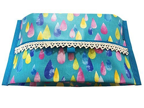 (ヌノネット) nunonette おしりふき ケース 撥水 おでかけ ハーフ バースデー 節句 お誕生日 贈り物 雨 しずく 青 ブルー (カラフルドロップ),おしりふき,ポーチ,