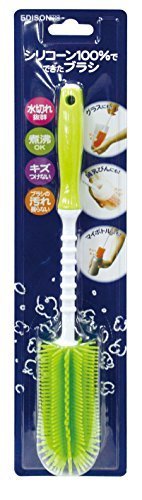KJC エジソン ブラシ シリコンブラシ グリーン 耐久性抜群シリコン100%のブラシ,哺乳瓶,ブラシ,