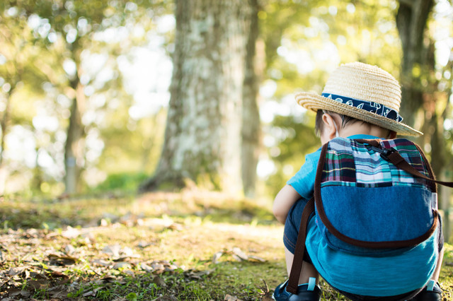 子どものリュック姿,手作り,リュック,