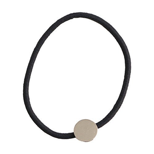 NBK（ニホンチューコー) 皿付ゴム5本入り A5-44 皿φ11mm ブラック×シルバー,手作り,ヘアゴム,