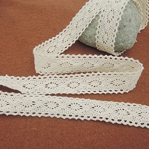 Lautechco 5ヤード 飾る、花のデザインと工芸のためのレースのリボン DIYトリム衣料アクセサリー 綿レース (3CM),手作り,ヘアゴム,
