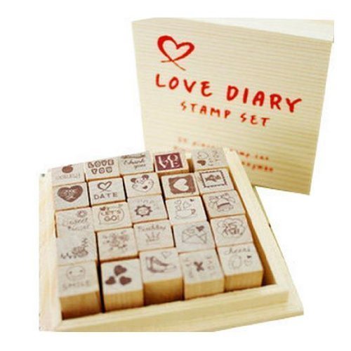 とっても かわいい スタンプ 25本 + カラフルスタンプ台 セット ダイアリー 手帳などに 88887711,手作り,カード,