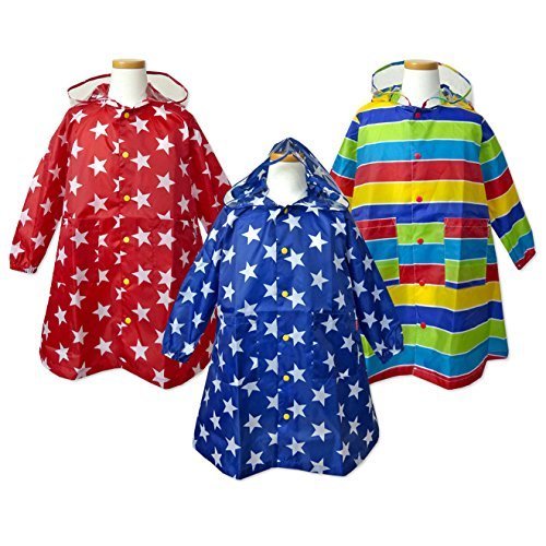 子供 レインコート カッパ 男の子 女の子 KidsForet キッズフォーレ はっ水加工 ランドセル対応 星柄 ボーダー柄 男児 女児 キッズ (4.ネイビーX星/S),ランドセル対応,レインコート,