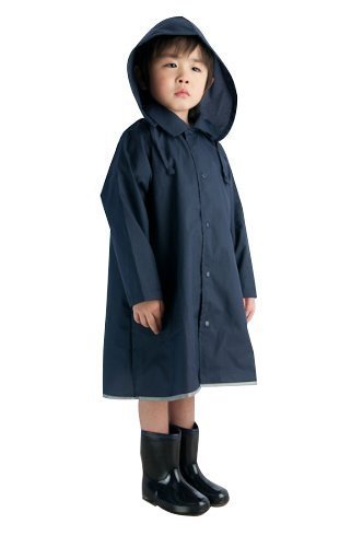 お子様用紺色レインコート ランドセル対応【男女兼用】【フード・収納袋付】 (150),ランドセル対応,レインコート,