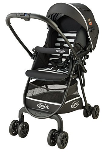 GRACO (グレコ) 軽量ハイシートベビーカー シティライトRアップ ボーダーBK 【足カバー付 & 大型ワイドタイヤ仕様】 67483,ランキング,ベビーカー,集合住宅(エレベーター有) 自動車主体