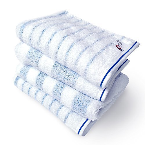 ブルーム 今治タオル ナチュラルボーダー フェイスタオル 4枚セット (ブルーボーダー) natural_ft4_b,出産祝い,タオル,