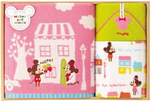 UCHINO Disney ギフトコレクション ストーリータウン (バスタオル・フェイスタオル・タオルハンカチ) ピンク WR40179 P,出産祝い,タオル,