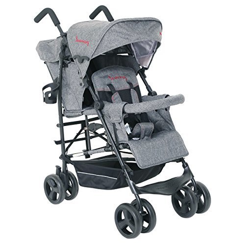 日本育児 2人乗り ベビーカー DUO シティ HOP グレーデニム 【正規代理店(株式会社日本育児)の1年保証付き】 コンパクトで軽い2人乗りベビーカー,2人乗りベビーカー,
