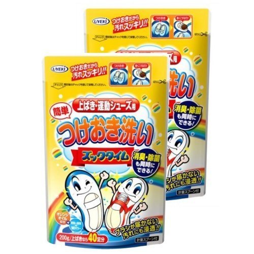 【まとめ買い】つけおき洗い ズックタイム 上ばき・運動シューズ用 200g×2個セット,上履き,洗い方,