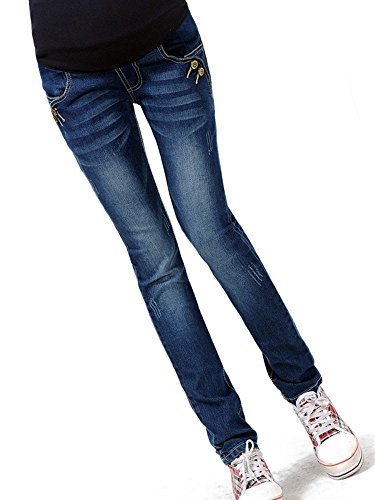 (Les Hiboux) マタニティ デニム パンツ ウエストゴム アジャスター 調整 ズボン (XXXL),マタニティボトムス,