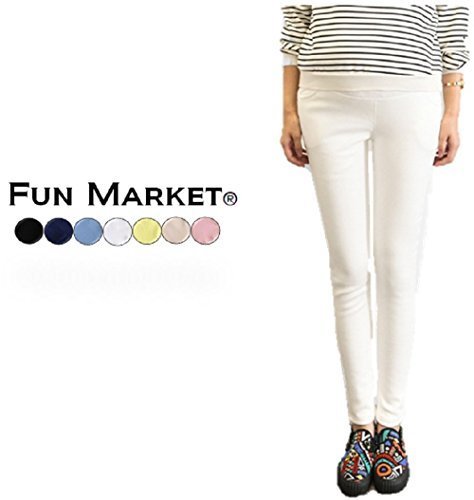 Fun Market 産前産後 パンツ マタニティ スキニー ホワイト M,マタニティボトムス,