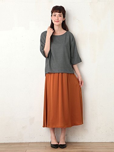 Angeliebe エンジェリーベ 産前 産後 対応 ビンテージ サテン マキシ スカート フリー レンガ,マタニティボトムス,