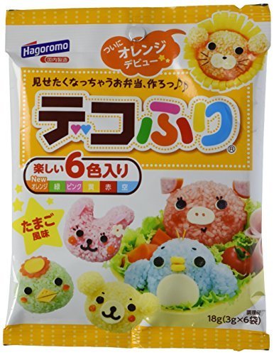 はごろも デコふり6色 たまご風味 18g（3g×6色） 1袋,キャラ弁グッズ,