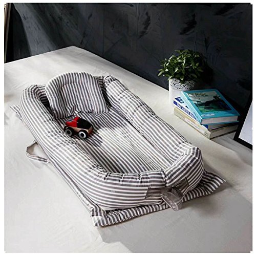 ベッドインベッド　添い寝ベッド おむつ換え　ベビーベッド　ベッドガード　枕付き (グレー),赤ちゃん,出産準備,