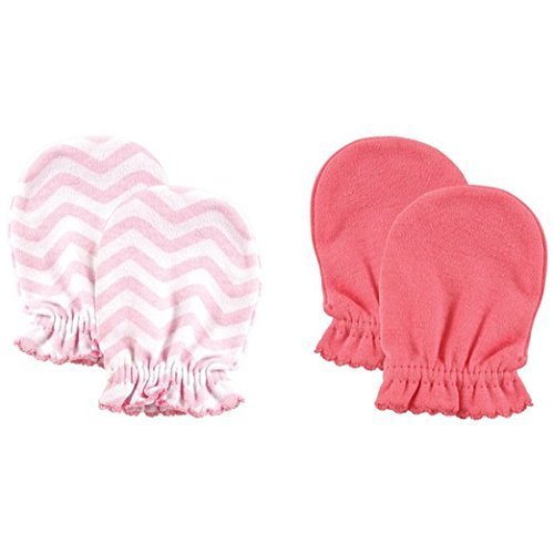 アメリカで人気! Luvable friends コットン100% ベビー ミトン 2組セット ミトン ルバブルフレンズ (ピンク),赤ちゃん,ミトン,