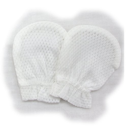 綿100％のメッシュミトン１組　日本製,赤ちゃん,ミトン,