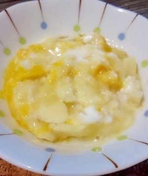 【離乳食】バナナとかぼちゃのヨーグルト和え,バナナ,離乳食,