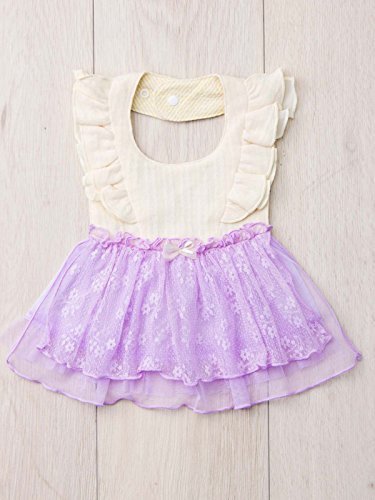 Kid's zoo (キッズズー) ベビー チュール スタイ 赤ちゃん 女の子 よだれかけ ビブ フリー ホワイト × ラベンダー,ベビー,エプロン,