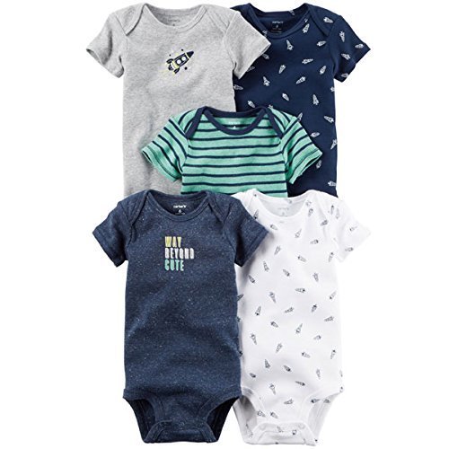 カーターズ Carter's 男の子用ネイビーユニバース半袖ボディスーツ5枚セット (18months(78-83cm)) [並行輸入品],遊園地,持ち物,