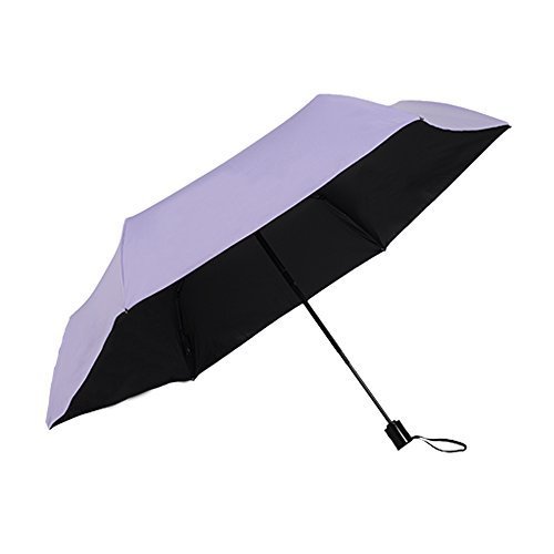 サイベナ　Saiveina　自動開閉　コンパクト　撥水　携帯しやすい　　レディース　メンズ　男女兼用　晴雨兼用　折り畳み傘　日傘 (パープル),遊園地,持ち物,