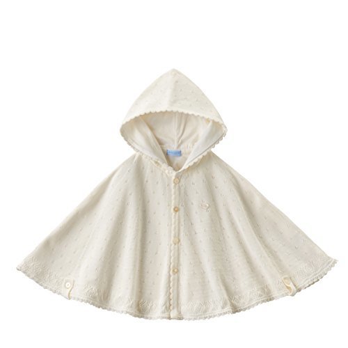 [ミキハウス] MIKIHOUSE 【ミキハウス(ベビー)】 上品な透かし編みケープ (50cm-90cm) 41-4801-789 白,赤ちゃん,ポンチョ,
