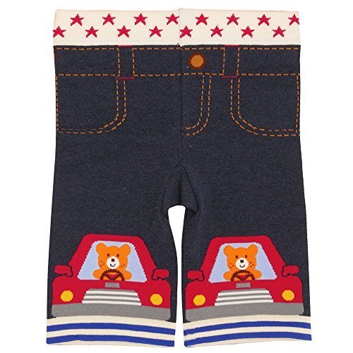 ミキハウス ホットビスケッツ(MIKIHOUSE HOT BISCUITS) おひざにビーンズ&キャビット・7分丈スパッツ 90cm インディゴブルー,レギンス,ベビー,