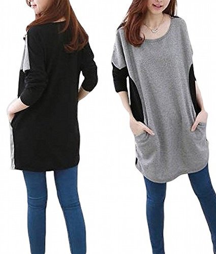 SUGAR PORT (シュガーポート） マタニティ お腹ゆったり ロング カットソー　レディース ファッション 大きいサイズ C002 (サイズ：XXL),マタニティ,大きいサイズ,