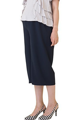 スウィートマミー (Sweet Mommy) リボンベルト付き ジョーゼット ガウチョパンツ 産前産後兼用 マタニティパンツ L ネイビー,マタニティ,大きいサイズ,