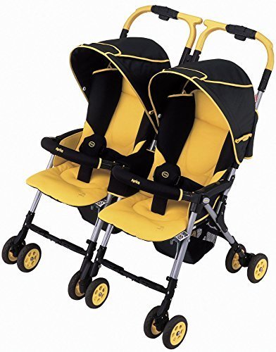 Aprica (アップリカ) 二人乗りベビーカー ネルッコベッド ツインズ サーモ ペルソナイエローYE 【(専用レインカバー&足カバー付き】 95347,双子,ベビーカー,
