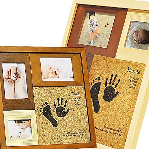 出産祝い 名入れ 手形 赤ちゃん WOODY メモリアル フォトフレーム 写真立て 足形 プレゼント ギフト 記念日,双子,出産祝い,