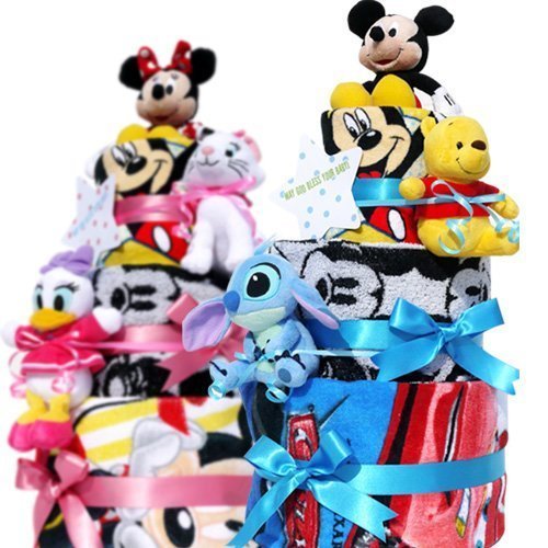 ディズニー おむつケーキ 　双子　男の子 女の子 出産祝い　プレゼント ,出産祝い,双子,
