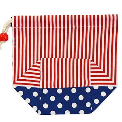 ネイビー×レッド 巾着・裏側,幼稚園,コップ,