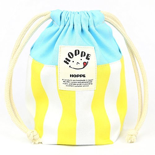 イエローストライプ 巾着 S,幼稚園,コップ,