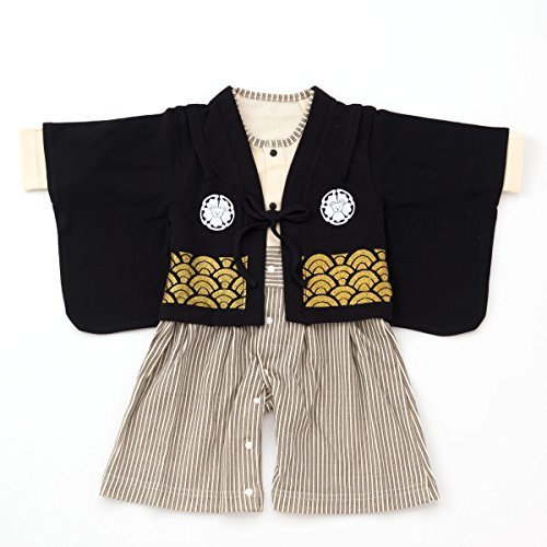 袴カバーオール ロンパース ベビー キッズ 紋付 80サイズ,初節句,男の子,