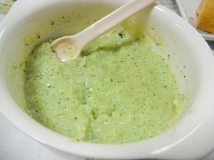 小松菜とさつまいものミルクがゆ 離乳食 初期,離乳食,さつまいも,