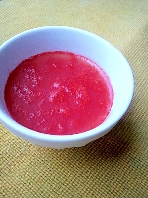 《離乳食》スイカの寒天ゼリー,離乳食 ,ゼリー,