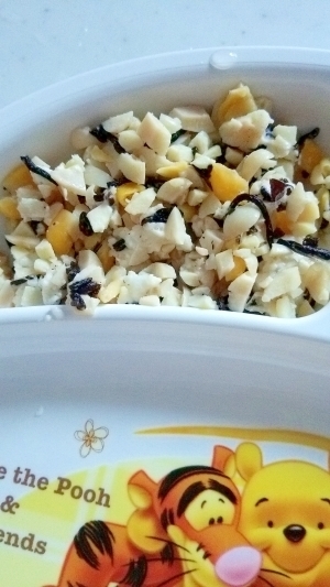 離乳食☆大豆とひじきとかぼちゃのチーズサラダ,離乳食,ひじき,