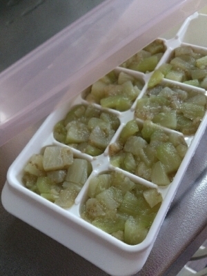 <離乳食>なすび冷凍保存,離乳食,なす,