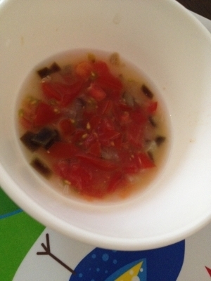 離乳食☆ナスとトマトのスープ,離乳食,なす,