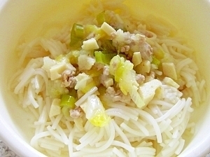 離乳食後期◎豚挽き肉のあんかけそうめん,離乳食,後期,そうめん