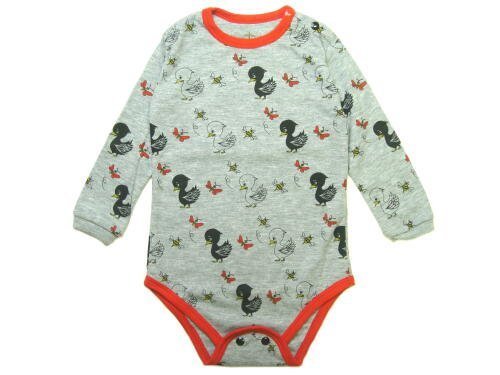 Mademoiselle papillon ロンパース 長袖 肌着 ハチ&みにくいアヒルの子 【グレーレッド:70】,ベビー,ロンパース,