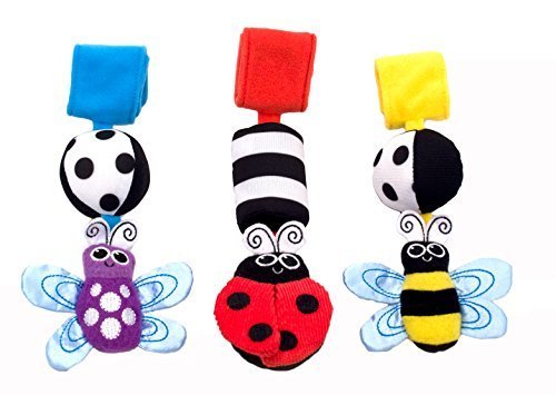 Sassy ベビーカー用おもちゃ ゴーゴー・バグズ(3コセット) TYBW80036,新生児,おもちゃ,