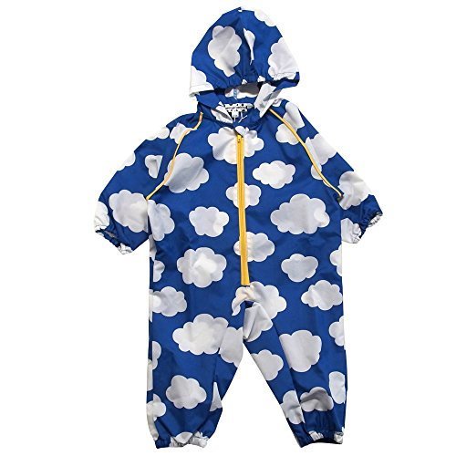 くも柄レインロンパース　orange bonbon(オレンジボンボン),ベビー,レインコート,