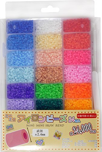 創&遊 プレート・図案付き ミニミニ アイロンビーズ 24色セット 各色約1000粒入り AB-3000-01,工作,小学生,