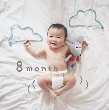 8ヶ月の赤ちゃん,子ども,記念撮影,