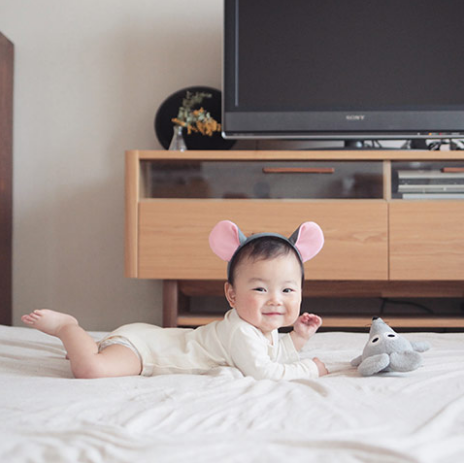 ねずみカチューシャの赤ちゃん,子ども,記念撮影,