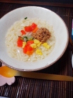 離乳食★納豆入りうどん,赤ちゃん,納豆,