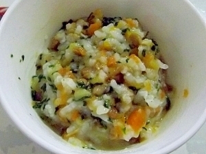 離乳食中期◎納豆と野菜いっぱいのおかゆ,赤ちゃん,納豆,