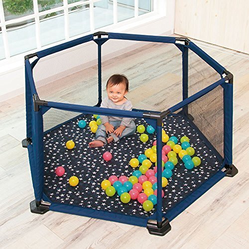 ORANGE-BABY(オレンジベビー) 洗えるソフトベビーサークル ネイビースター,ベビーサークル,おすすめ,